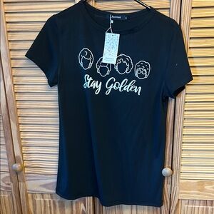 Black Stay Golden Graphic Tee by Asos Design